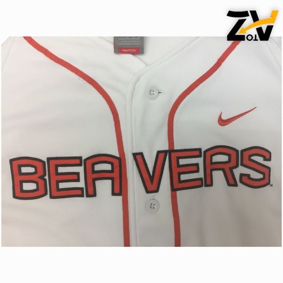 Nike Jersey Size M Beavers White Nike Fit Dry Short Sleeves Button Down - Picture 5 of 14